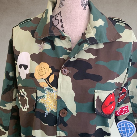 Army camouflage windbreaker jacket S/M - Picture 4 of 9